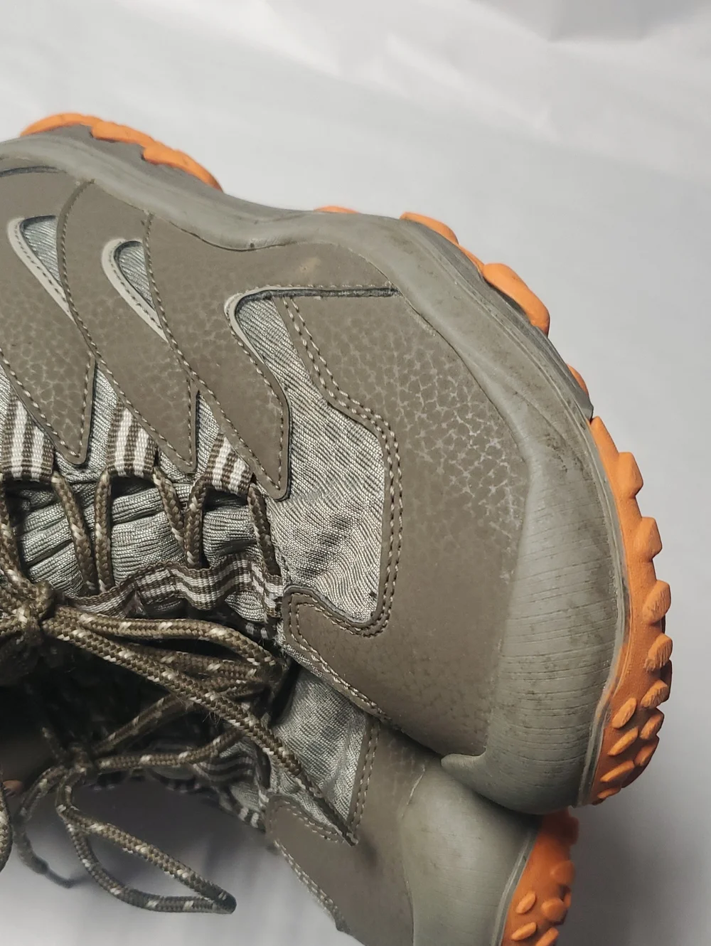 Merrell Chameleon 7 Mid Lace-Up Waterproof Kids' Gray and Orange Trail Boot 3